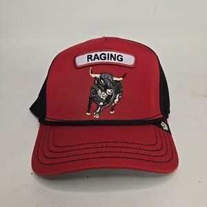 Goorin Bros GB2 Raging Bull Trucker Snapback Hat Red/Black Mesh Backing